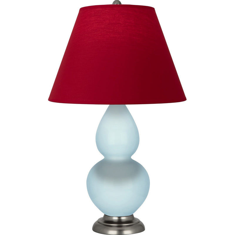 Robert Abbey 1696R One Light Accent Lamp, Baby Blue Glazed Ceramic w/Antique Silver