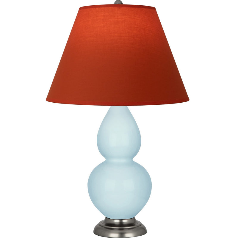 Robert Abbey 1696T One Light Accent Lamp, Baby Blue Glazed Ceramic w/Antique Silver