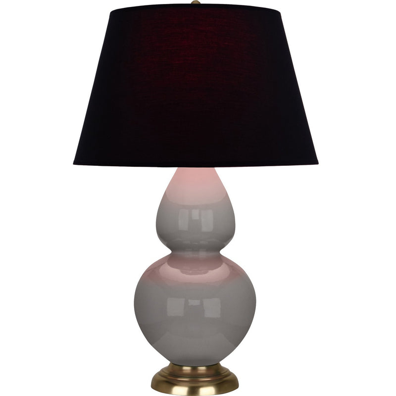 Robert Abbey 1748K One Light Table Lamp, Smokey Taupe Glazed Ceramic w/Antique Natural Brass