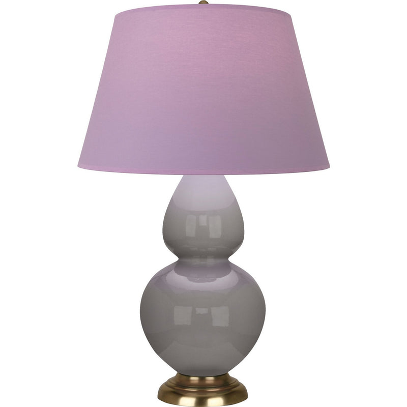 Robert Abbey 1748L One Light Table Lamp, Smokey Taupe Glazed Ceramic w/Antique Natural Brass