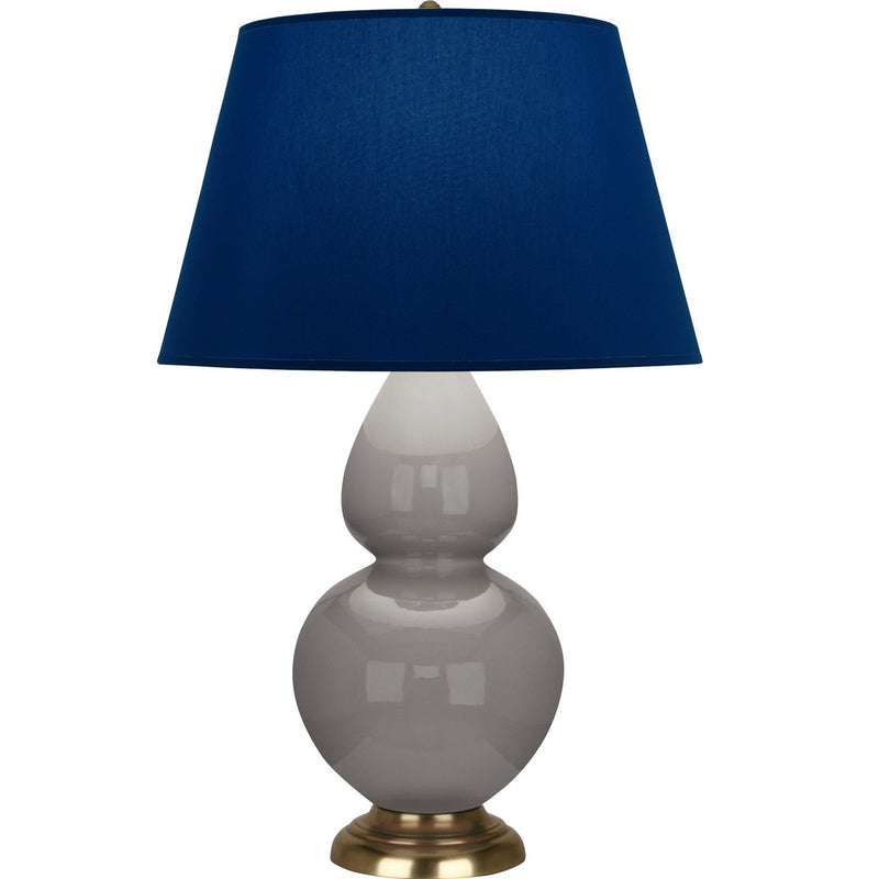 Robert Abbey 1748N One Light Table Lamp, Smokey Taupe Glazed Ceramic w/Antique Natural Brass