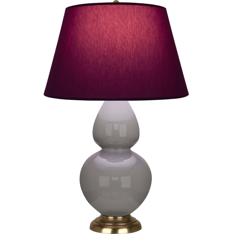 Robert Abbey 1748P One Light Table Lamp, Smokey Taupe Glazed Ceramic w/Antique Natural Brass