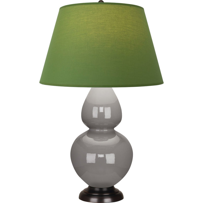 Robert Abbey 1749G One Light Table Lamp, Smokey Taupe Glazed Ceramic w/Deep Patina Bronze
