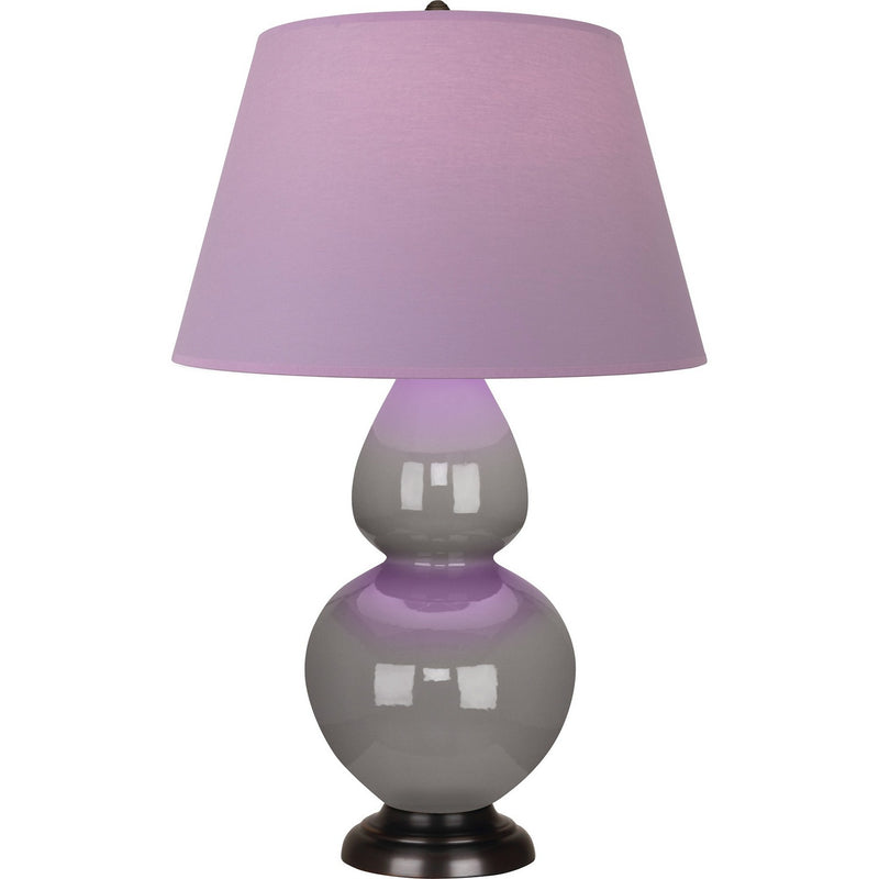 Robert Abbey 1749L One Light Table Lamp, Smokey Taupe Glazed Ceramic w/Deep Patina Bronze