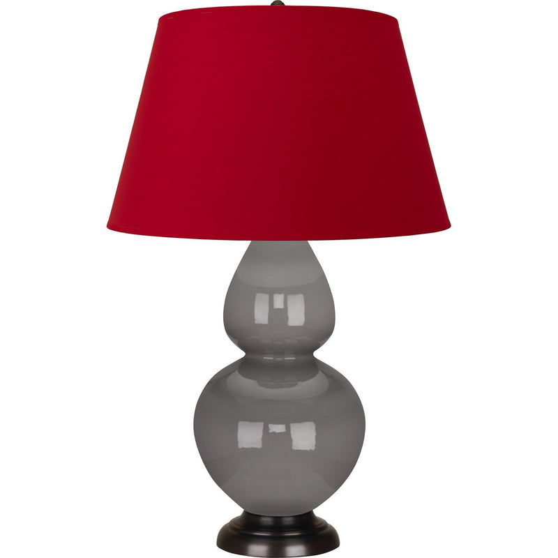 Robert Abbey 1749R One Light Table Lamp, Smokey Taupe Glazed Ceramic w/Deep Patina Bronze
