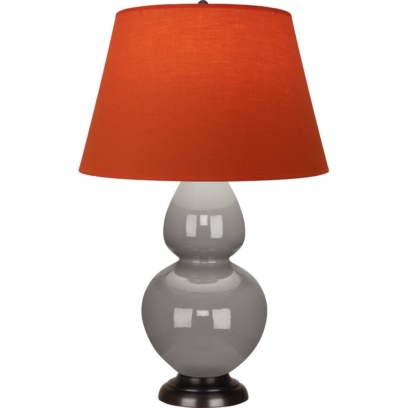Robert Abbey 1749T One Light Table Lamp, Smokey Taupe Glazed Ceramic w/Deep Patina Bronze