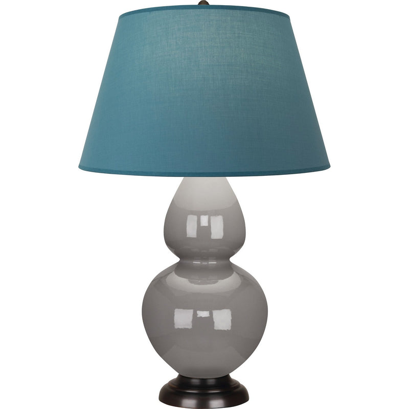 Robert Abbey 1749B One Light Table Lamp, Smokey Taupe Glazed Ceramic w/Deep Patina Bronze