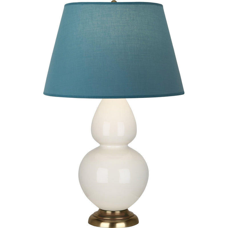 Robert Abbey 1754B One Light Table Lamp, Bone Glazed Ceramic w/Antique Natural Brass