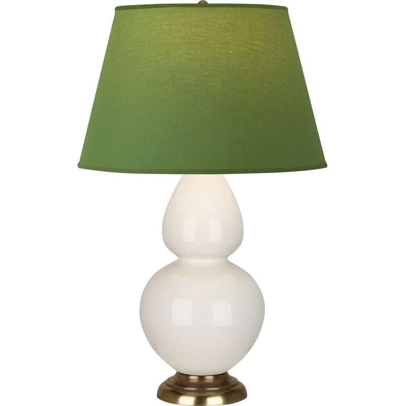 Robert Abbey 1754G One Light Table Lamp, Bone Glazed Ceramic w/Antique Natural Brass