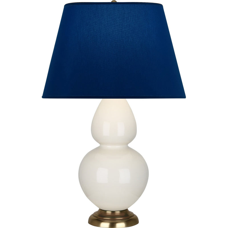 Robert Abbey 1754N One Light Table Lamp, Bone Glazed Ceramic w/Antique Natural Brass