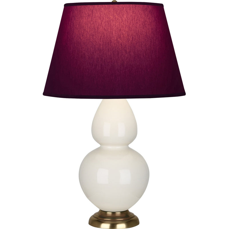 Robert Abbey 1754P One Light Table Lamp, Bone Glazed Ceramic w/Antique Natural Brass