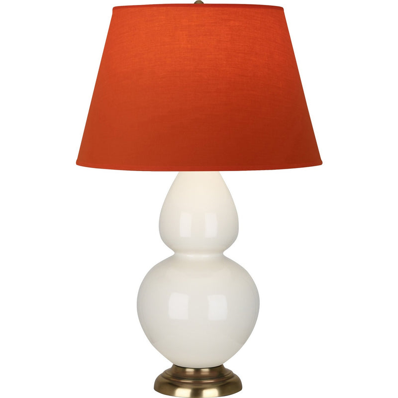 Robert Abbey 1754T One Light Table Lamp, Bone Glazed Ceramic w/Antique Natural Brass