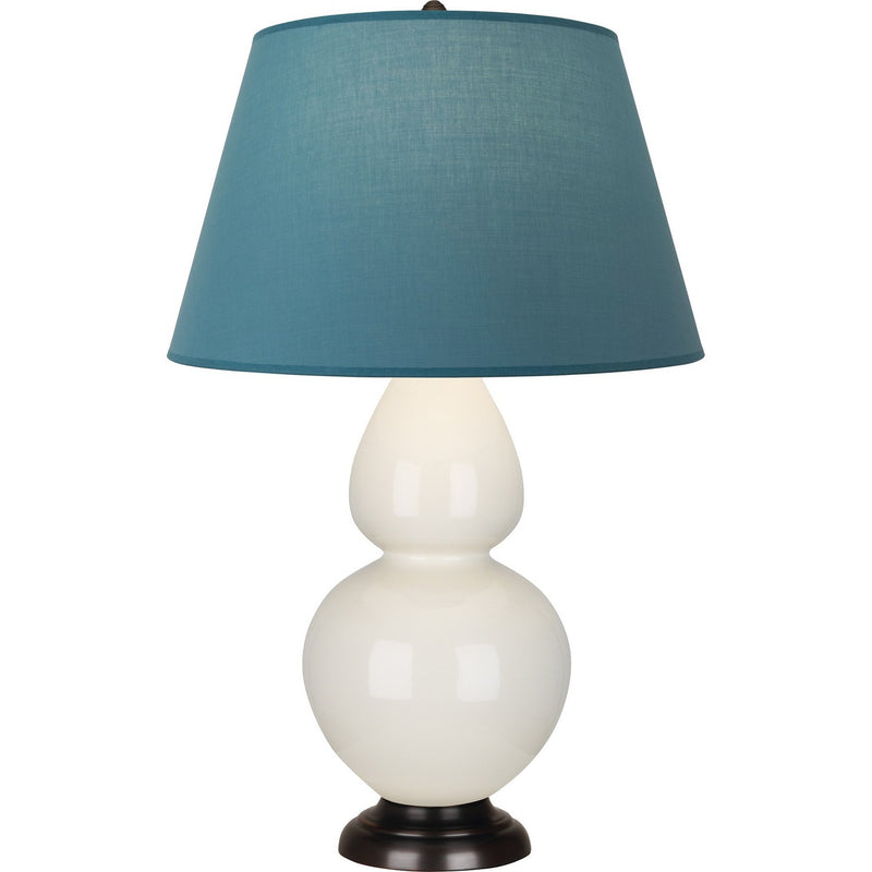 Robert Abbey 1755B One Light Table Lamp, Bone Glazed Ceramic w/Deep Patina Bronze