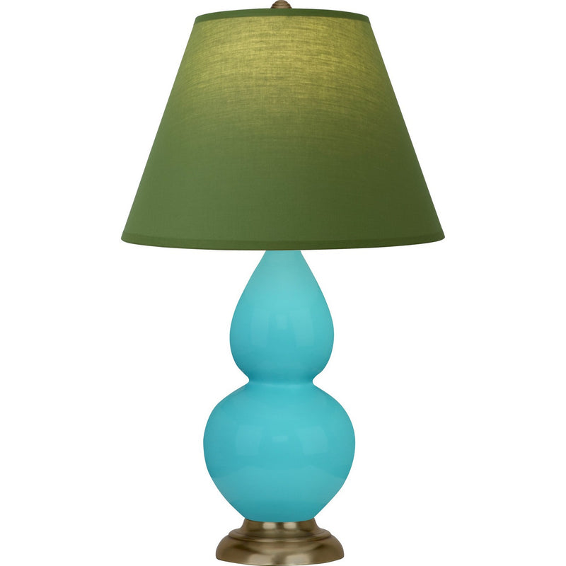 Robert Abbey 1760G One Light Accent Lamp, Egg Blue Glazed Ceramic w/Antique Natural Brass