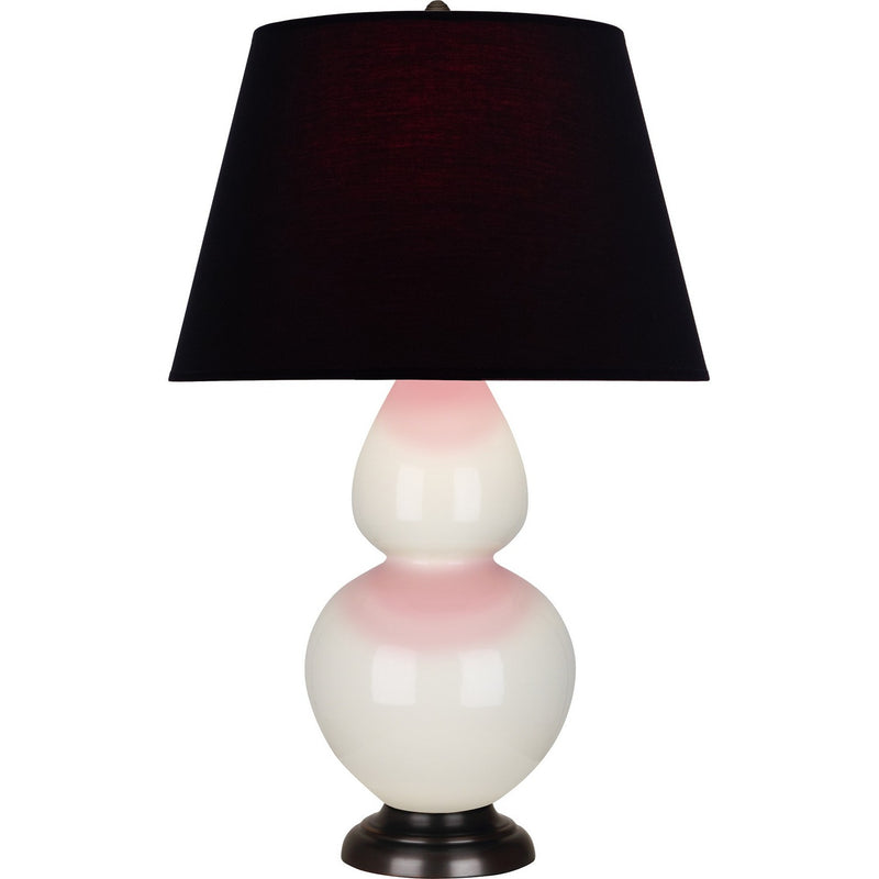 Robert Abbey 1755K One Light Table Lamp, Bone Glazed Ceramic w/Deep Patina Bronze