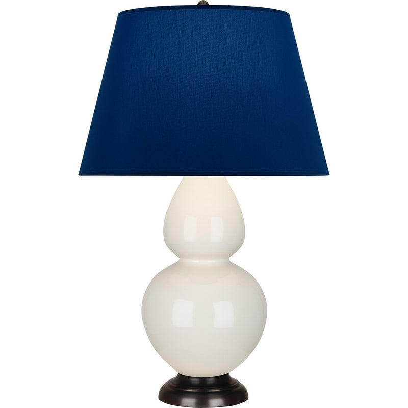 Robert Abbey 1755N One Light Table Lamp, Bone Glazed Ceramic w/Deep Patina Bronze