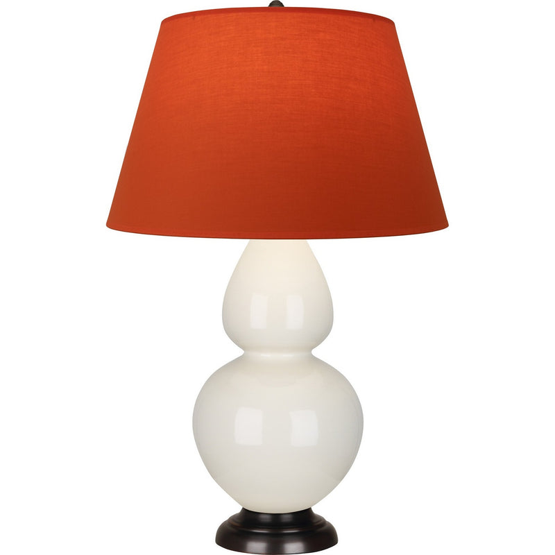 Robert Abbey 1755T One Light Table Lamp, Bone Glazed Ceramic w/Deep Patina Bronze