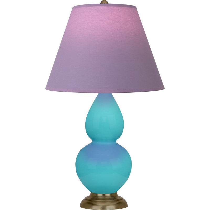 Robert Abbey 1760L One Light Accent Lamp, Egg Blue Glazed Ceramic w/Antique Natural Brass