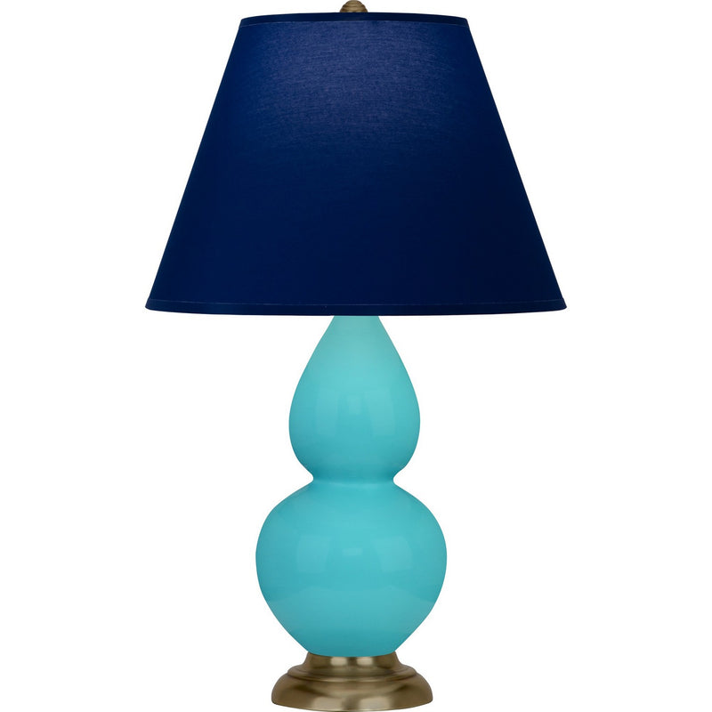 Robert Abbey 1760N One Light Accent Lamp, Egg Blue Glazed Ceramic w/Antique Natural Brass