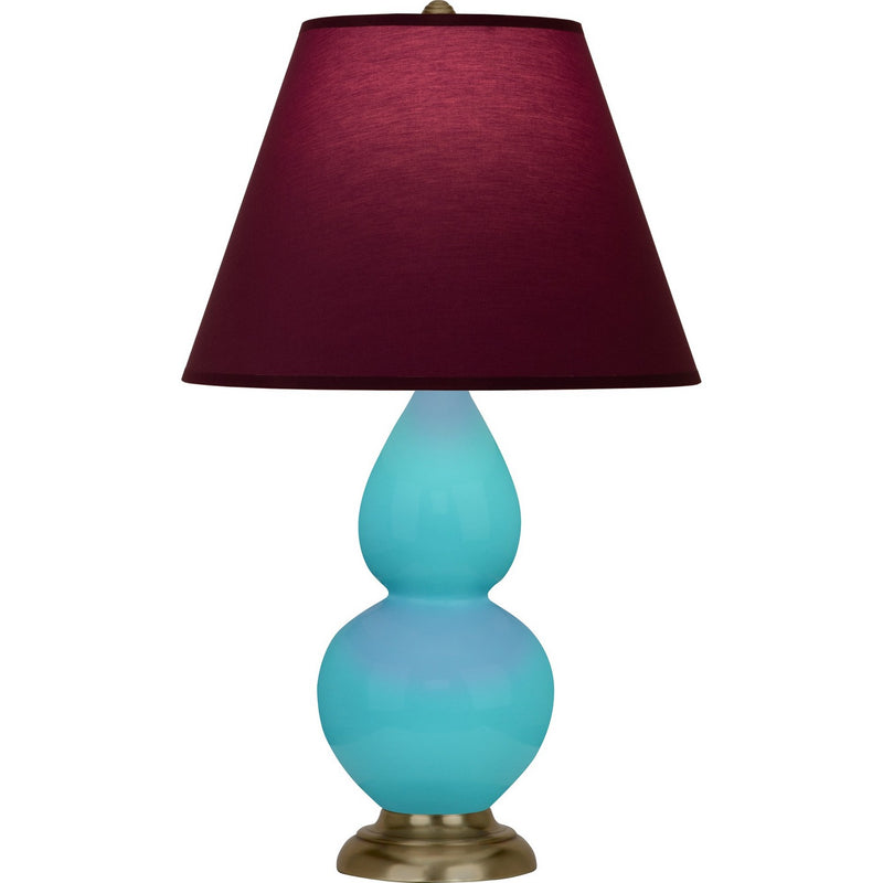 Robert Abbey 1760P One Light Accent Lamp, Egg Blue Glazed Ceramic w/Antique Natural Brass