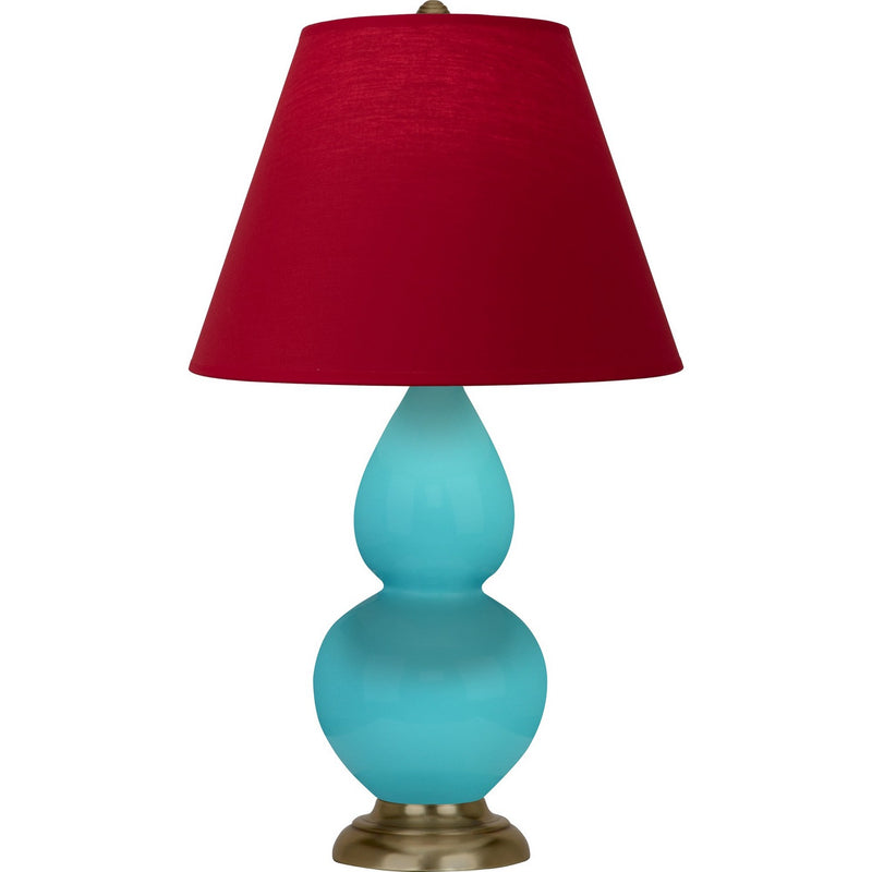 Robert Abbey 1760R One Light Accent Lamp, Egg Blue Glazed Ceramic w/Antique Natural Brass