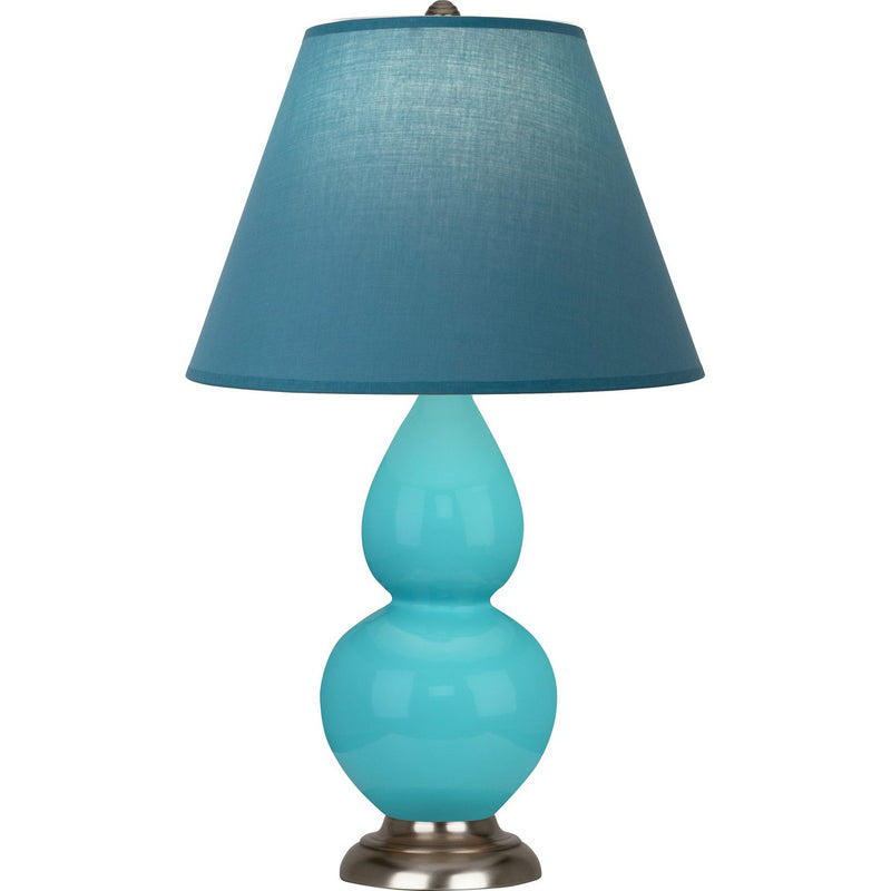 Robert Abbey 1761B One Light Accent Lamp, Egg Blue Glazed Ceramic w/Antique Silver