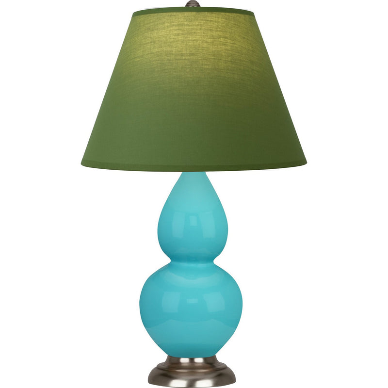 Robert Abbey 1761G One Light Accent Lamp, Egg Blue Glazed Ceramic w/Antique Silver