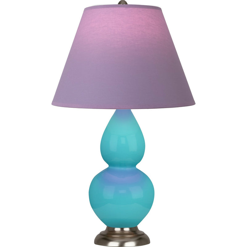Robert Abbey 1761L One Light Accent Lamp, Egg Blue Glazed Ceramic w/Antique Silver