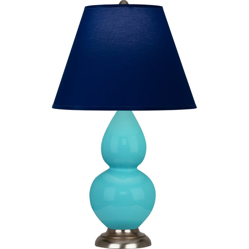 Robert Abbey 1761N One Light Accent Lamp, Egg Blue Glazed Ceramic w/Antique Silver