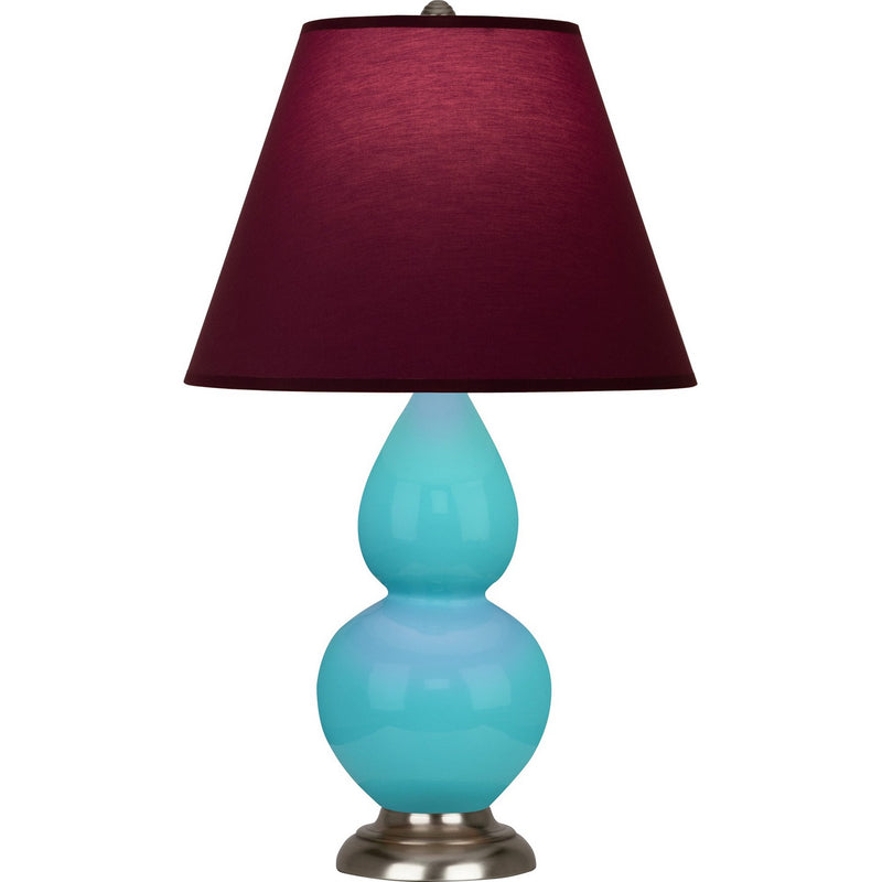 Robert Abbey 1761P One Light Accent Lamp, Egg Blue Glazed Ceramic w/Antique Silver