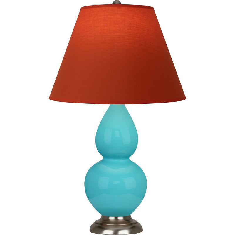 Robert Abbey 1761T One Light Accent Lamp, Egg Blue Glazed Ceramic w/Antique Silver