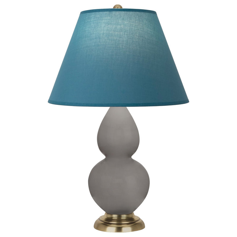 Robert Abbey 1768B One Light Accent Lamp, Smokey Taupe Glazed Ceramic w/Antique Natural Brass