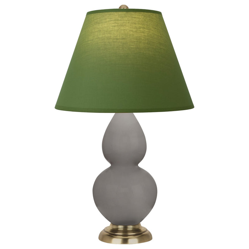 Robert Abbey 1768G One Light Accent Lamp, Smokey Taupe Glazed Ceramic w/Antique Natural Brass