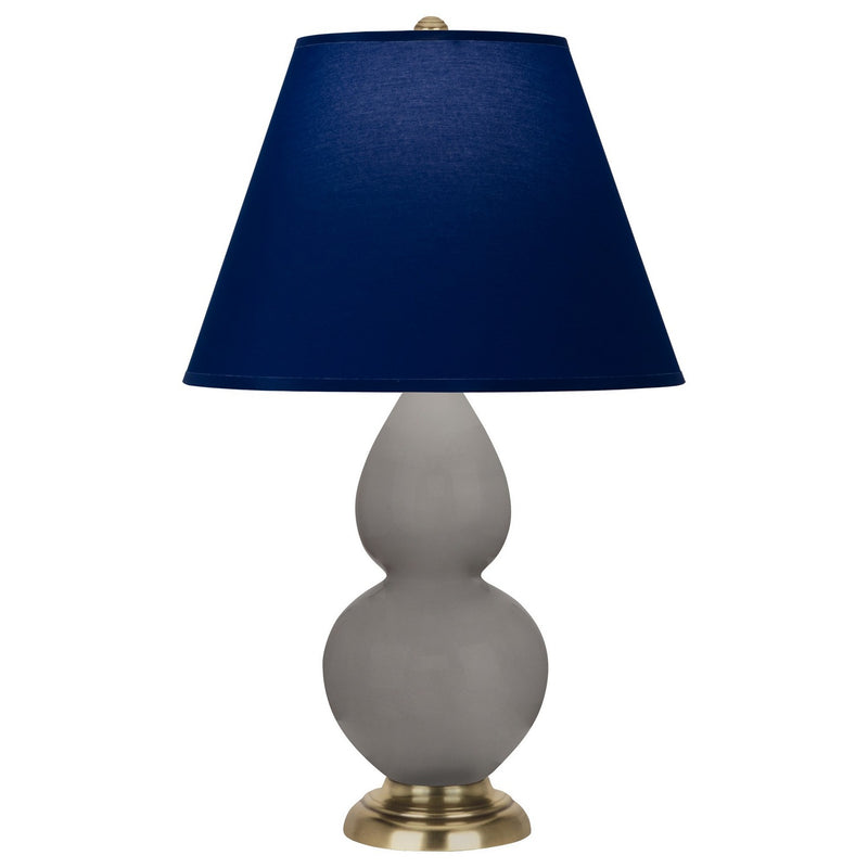 Robert Abbey 1768N One Light Accent Lamp, Smokey Taupe Glazed Ceramic w/Antique Natural Brass