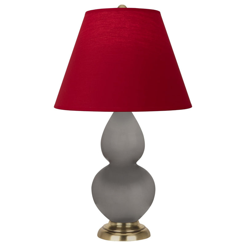 Robert Abbey 1768R One Light Accent Lamp, Smokey Taupe Glazed Ceramic w/Antique Natural Brass