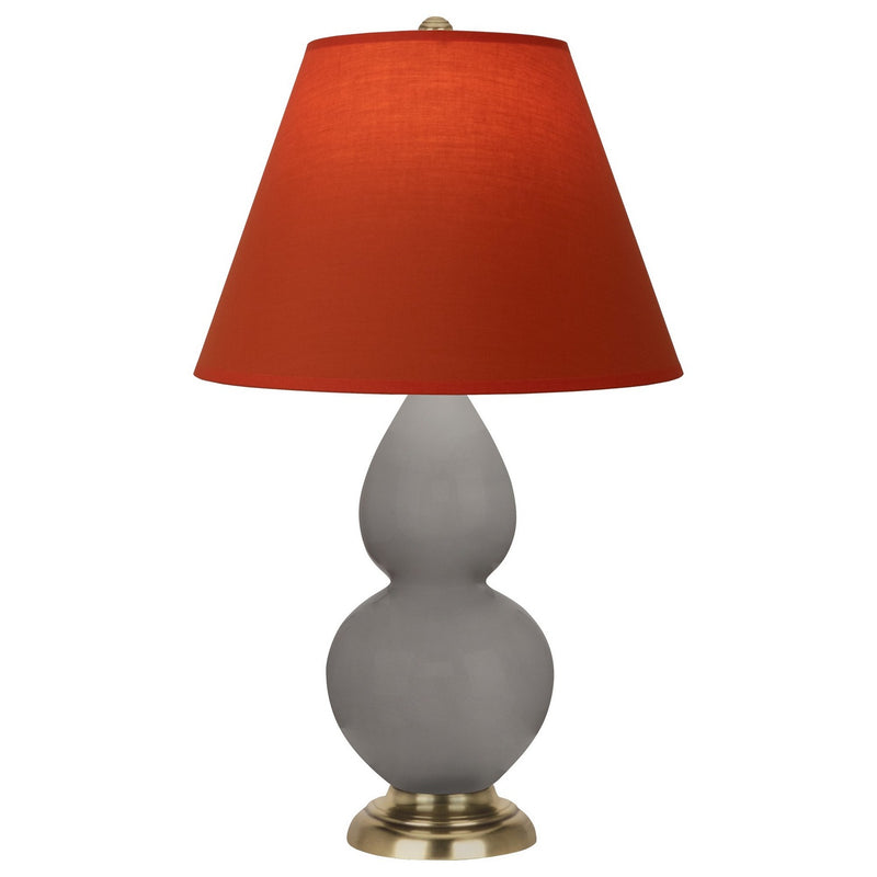 Robert Abbey 1768T One Light Accent Lamp, Smokey Taupe Glazed Ceramic w/Antique Natural Brass