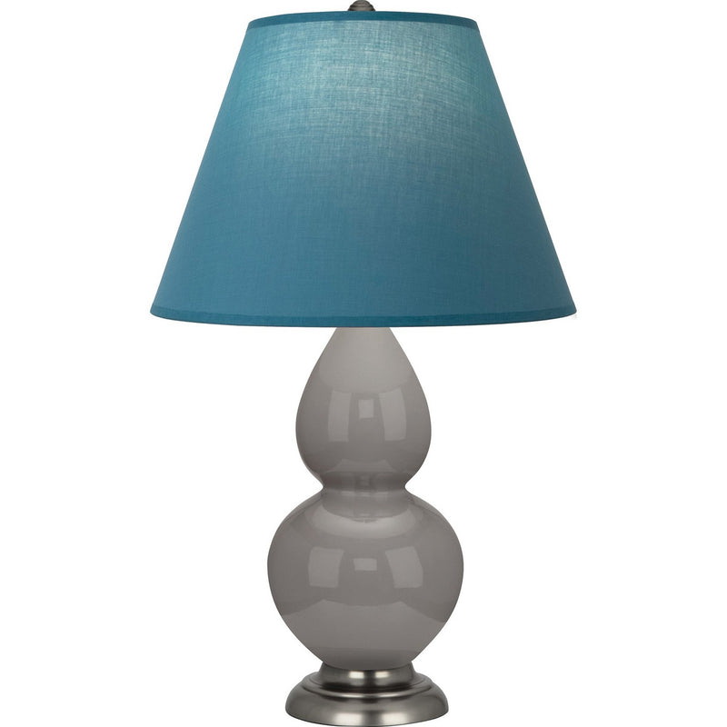 Robert Abbey 1770B One Light Accent Lamp, Smokey Taupe Glazed Ceramic w/Anitque Silver