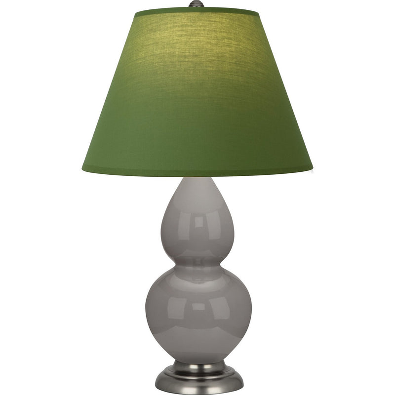 Robert Abbey 1770G One Light Accent Lamp, Smokey Taupe Glazed Ceramic w/Anitque Silver