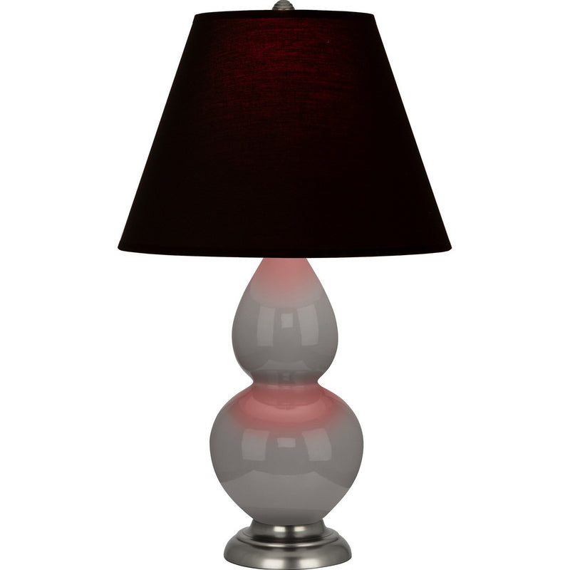 Robert Abbey 1770K One Light Accent Lamp, Smokey Taupe Glazed Ceramic w/Anitque Silver