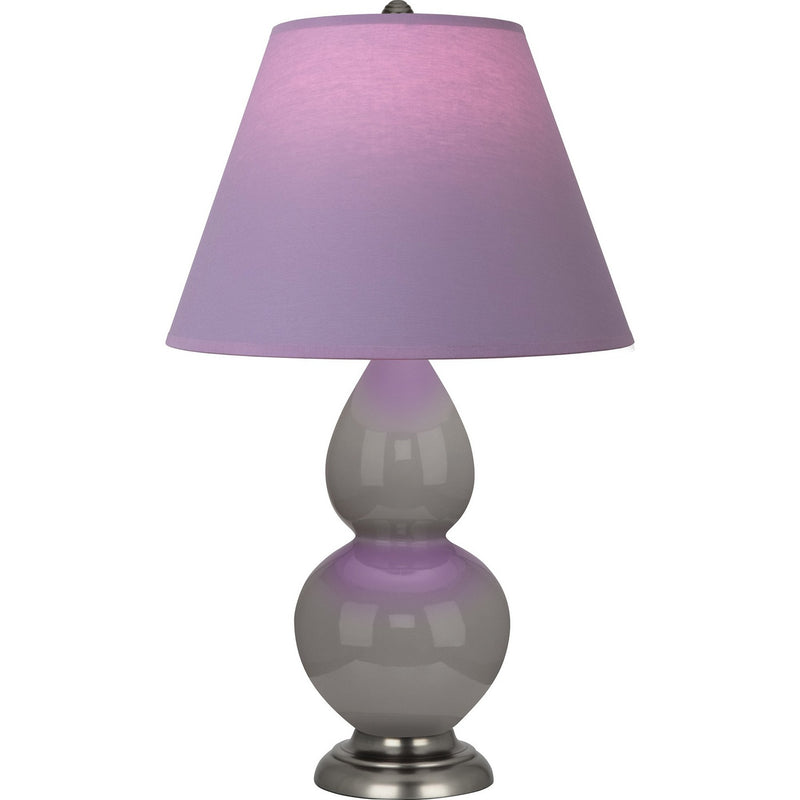 Robert Abbey 1770L One Light Accent Lamp, Smokey Taupe Glazed Ceramic w/Anitque Silver