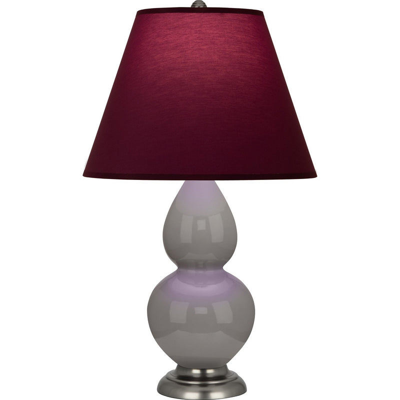 Robert Abbey 1770P One Light Accent Lamp, Smokey Taupe Glazed Ceramic w/Anitque Silver