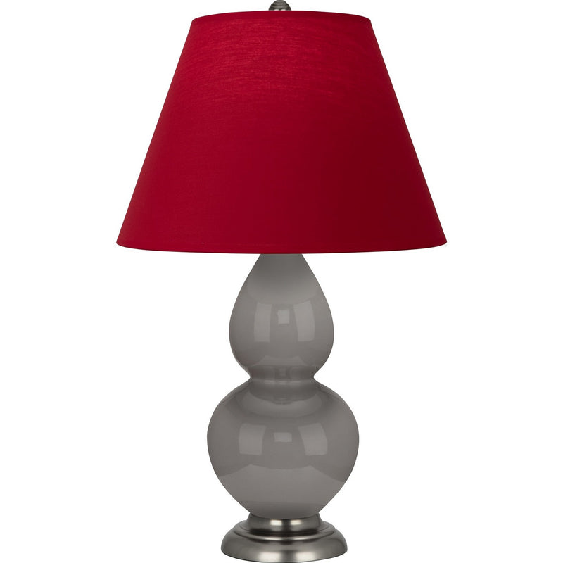 Robert Abbey 1770R One Light Accent Lamp, Smokey Taupe Glazed Ceramic w/Anitque Silver