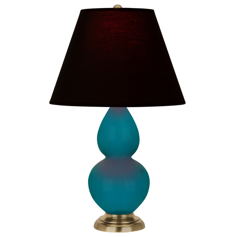 Robert Abbey 1771K One Light Accent Lamp, Peacock Glazed Ceramic w/Antique Natural Brass