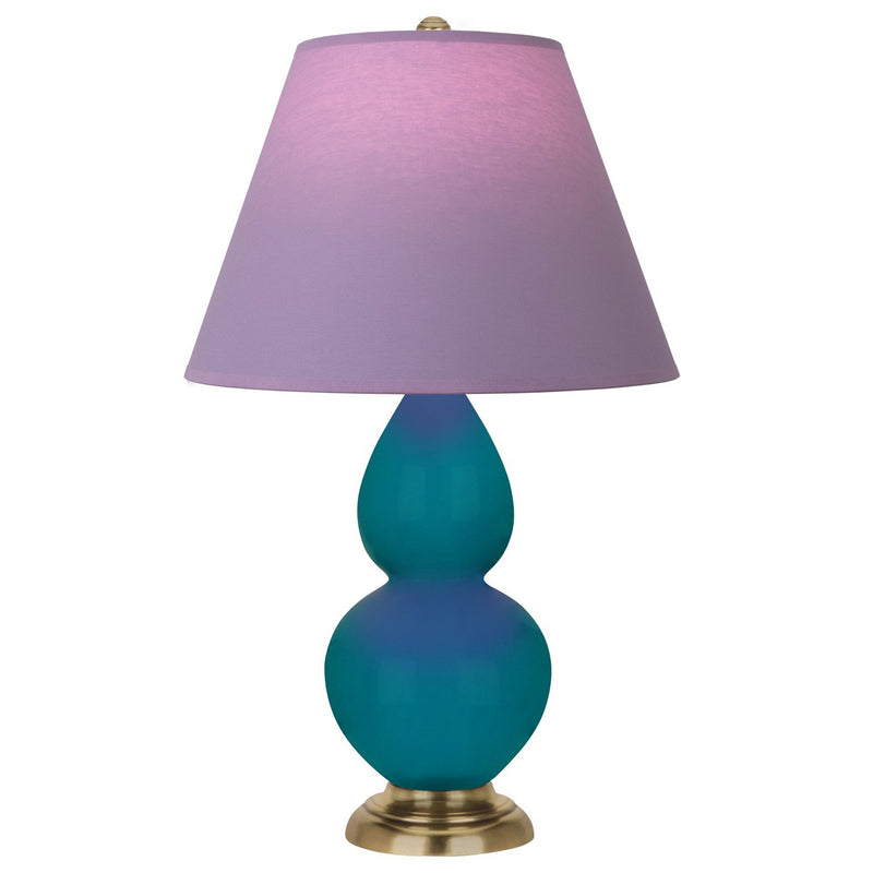 Robert Abbey 1771L One Light Accent Lamp, Peacock Glazed Ceramic w/Antique Natural Brass