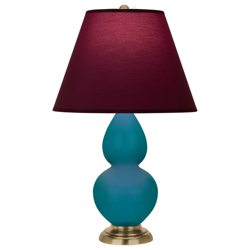 Robert Abbey 1771P One Light Accent Lamp, Peacock Glazed Ceramic w/Antique Natural Brass