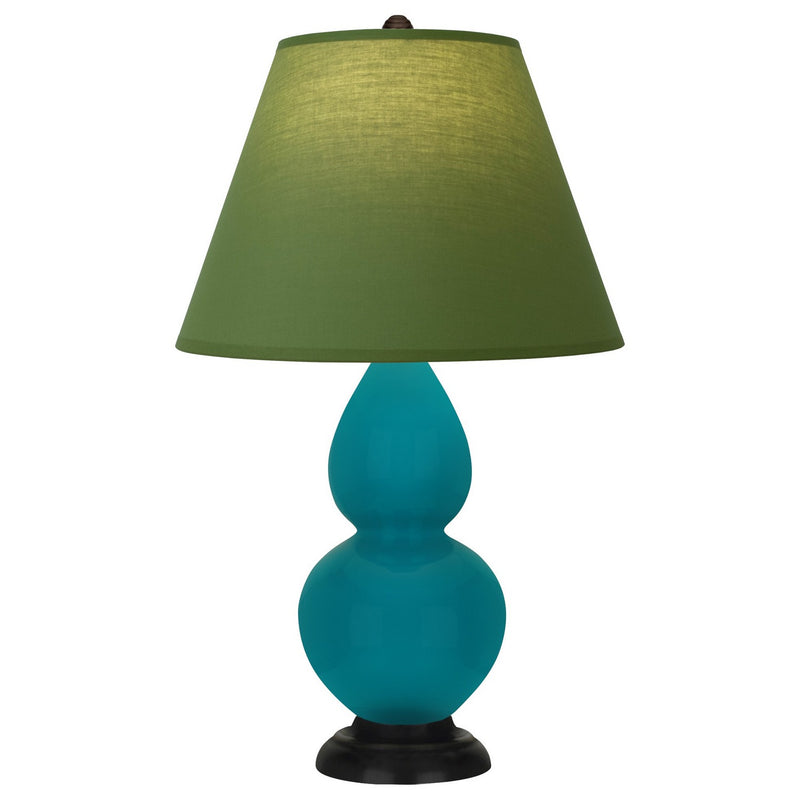 Robert Abbey 1772G One Light Accent Lamp, Peacock Glazed Ceramic w/Deep Patina Bronze