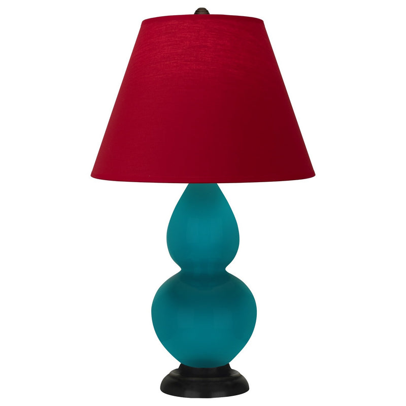 Robert Abbey 1772R One Light Accent Lamp, Peacock Glazed Ceramic w/Deep Patina Bronze