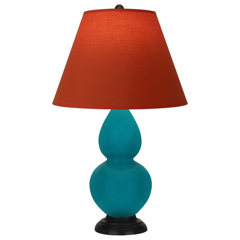 Robert Abbey 1772T One Light Accent Lamp, Peacock Glazed Ceramic w/Deep Patina Bronze