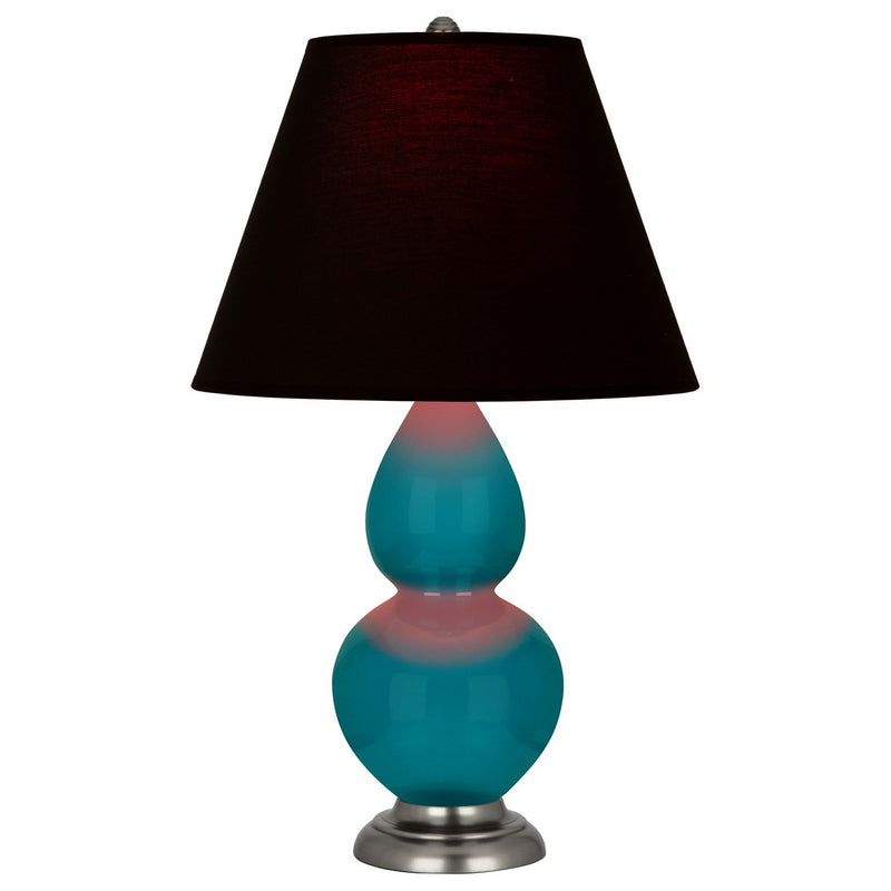 Robert Abbey 1773K One Light Accent Lamp, Peacock Glazed Ceramic w/Antique Silver