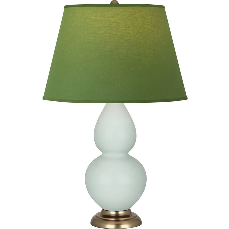 Robert Abbey 1789G One Light Table Lamp, Celadon Glazed Ceramic w/Antique Natural Brass